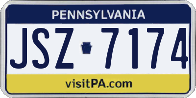 PA license plate JSZ7174