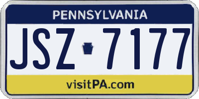 PA license plate JSZ7177