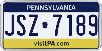 PA license plate JSZ7189