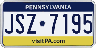 PA license plate JSZ7195