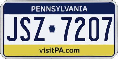 PA license plate JSZ7207