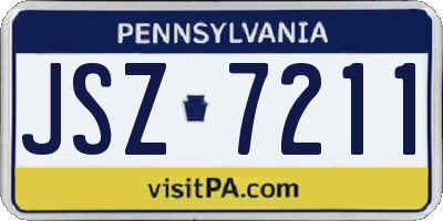 PA license plate JSZ7211