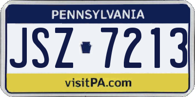 PA license plate JSZ7213