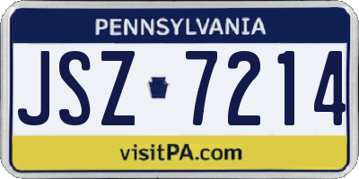 PA license plate JSZ7214