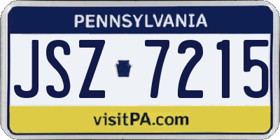 PA license plate JSZ7215