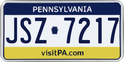 PA license plate JSZ7217