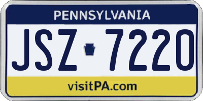PA license plate JSZ7220