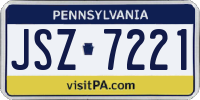 PA license plate JSZ7221