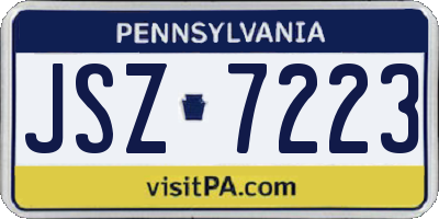 PA license plate JSZ7223