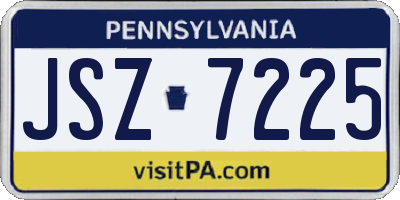 PA license plate JSZ7225
