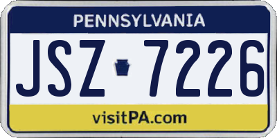 PA license plate JSZ7226