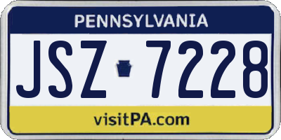 PA license plate JSZ7228