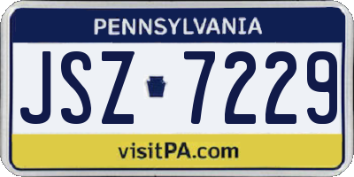 PA license plate JSZ7229