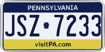 PA license plate JSZ7233