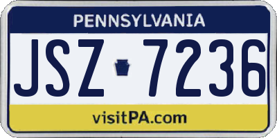 PA license plate JSZ7236