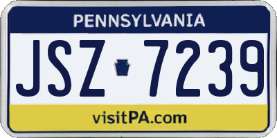 PA license plate JSZ7239