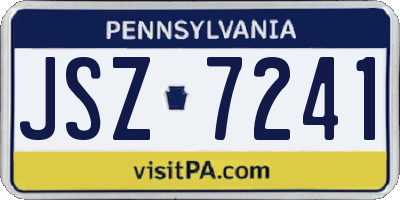 PA license plate JSZ7241