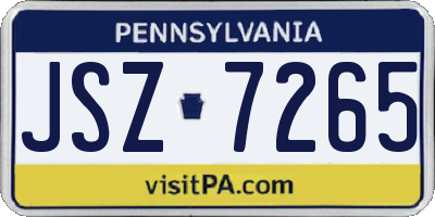 PA license plate JSZ7265