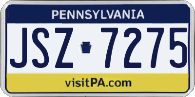 PA license plate JSZ7275