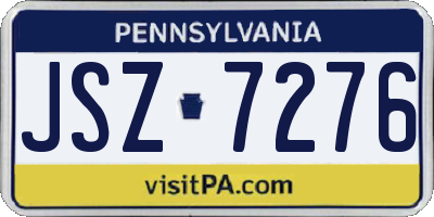 PA license plate JSZ7276