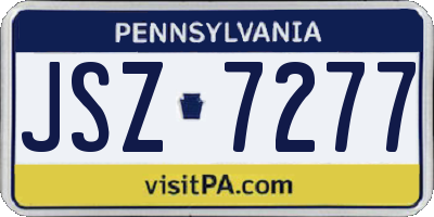 PA license plate JSZ7277