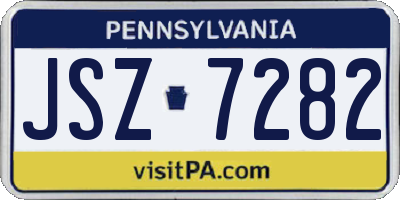 PA license plate JSZ7282
