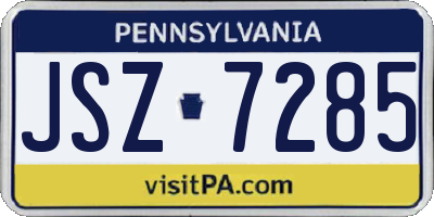 PA license plate JSZ7285
