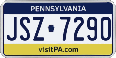 PA license plate JSZ7290