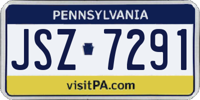 PA license plate JSZ7291