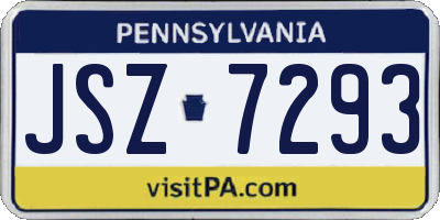 PA license plate JSZ7293