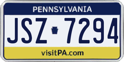 PA license plate JSZ7294