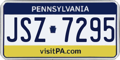 PA license plate JSZ7295