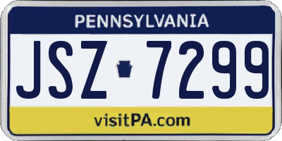 PA license plate JSZ7299