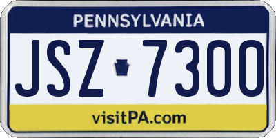 PA license plate JSZ7300