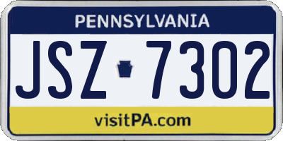 PA license plate JSZ7302