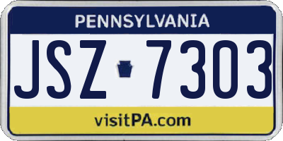 PA license plate JSZ7303
