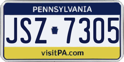 PA license plate JSZ7305