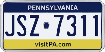 PA license plate JSZ7311