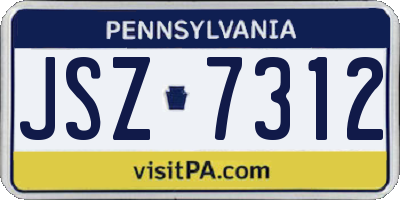 PA license plate JSZ7312