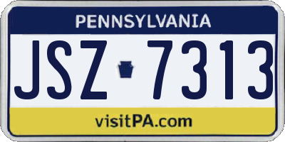 PA license plate JSZ7313