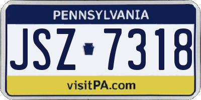 PA license plate JSZ7318