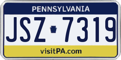 PA license plate JSZ7319