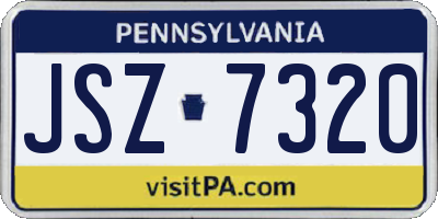 PA license plate JSZ7320