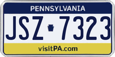 PA license plate JSZ7323