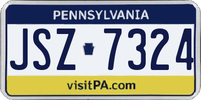 PA license plate JSZ7324