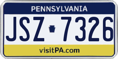 PA license plate JSZ7326