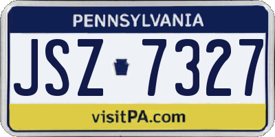 PA license plate JSZ7327