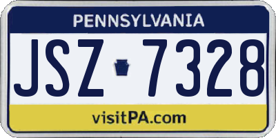 PA license plate JSZ7328