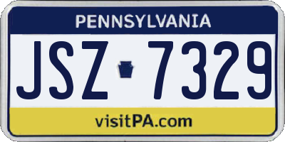 PA license plate JSZ7329