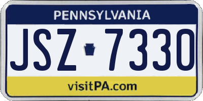 PA license plate JSZ7330